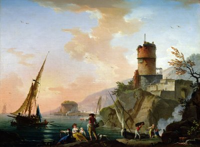 Ansicht eines Mittelmeerhafens von Charles Francois Lacroix de Marseille